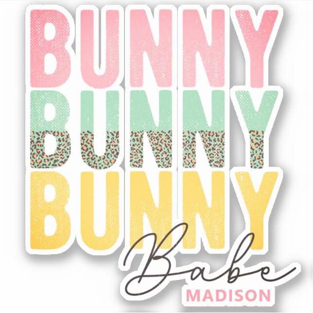 Bunny Babe Cute Modern Girly Easter Personalised (Front)