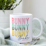 Bunny Babe Cute Modern Girly Easter Personalised Coffee Mug<br><div class="desc">Bunny Babe Cute Modern Girly Easter Personalised Coffee Mugs features the modern text "Bunny Bunny Bunny Babe" in pink,  turquoise and yellow typography and personalised with your name by editing the text in the text box provided. Designed by ©Evco Holidays www.zazzle.com/store/evcoholidays</div>