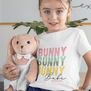Bunny Babe Cute Modern Girly Easter Personalised T-Shirt