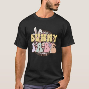 Bunny Babe Rabbit Ear Buffalo Plaid Retro Groovy E T-Shirt