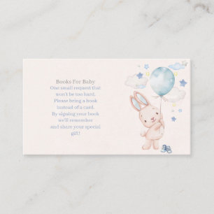 Bunny Baby Shower Boy, Books for baby Enclosure Card
