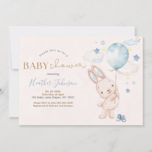 Bunny Baby Shower Boy Invitation