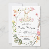 Bunny Baby shower, bunny baby Invitation