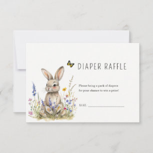 Bunny Baby shower Diaper raffle card