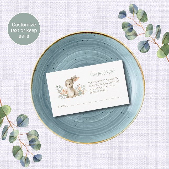 Bunny Baby Shower Diaper Raffle Cards Inserts (Creator Uploaded)