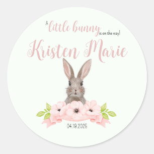 Bunny Baby Shower Favour Classic Round Sticker