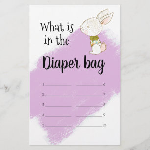 Bunny Baby Shower Game - Diaper bag Flyer