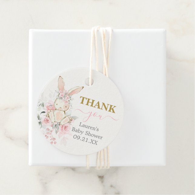 Bunny Baby Shower Girl Favour Tags (In Situ)