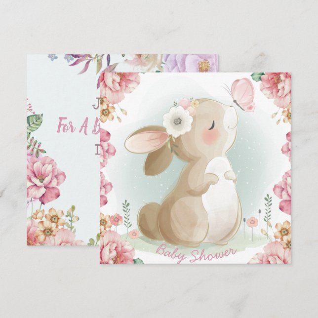 Bunny Baby Shower Invitation (Front/Back)