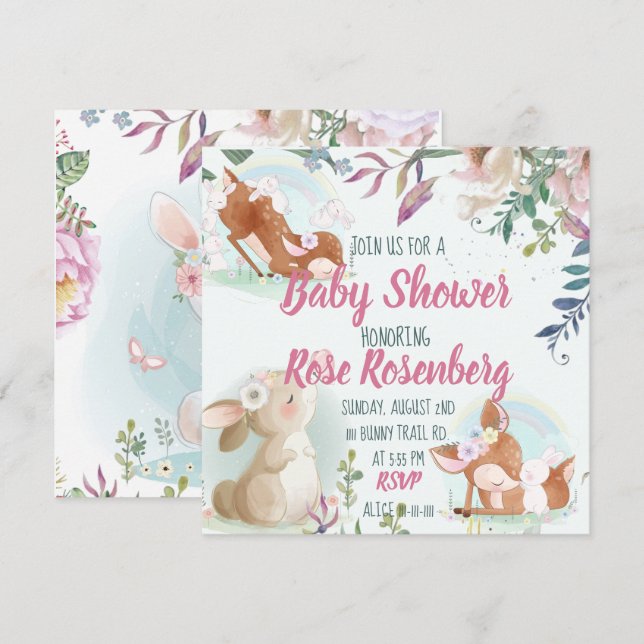 Bunny Baby Shower Invitation (Front/Back)