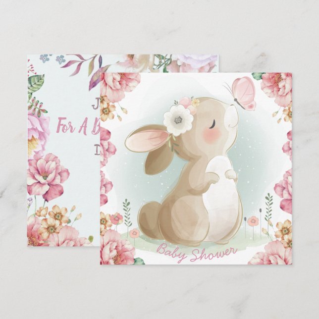Bunny Baby Shower Invitation (Front/Back)