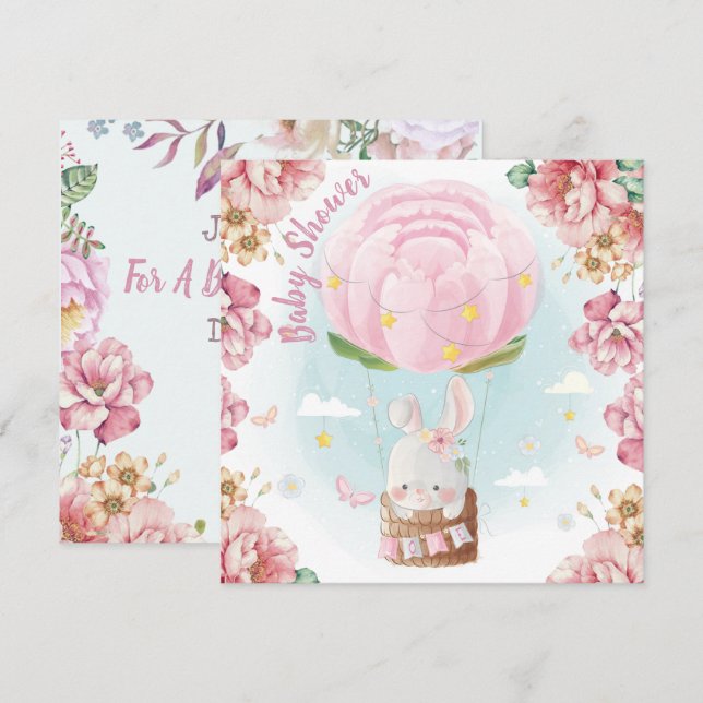 Bunny Baby Shower Invitation (Front/Back)