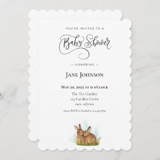 Bunny Baby Shower Invitation