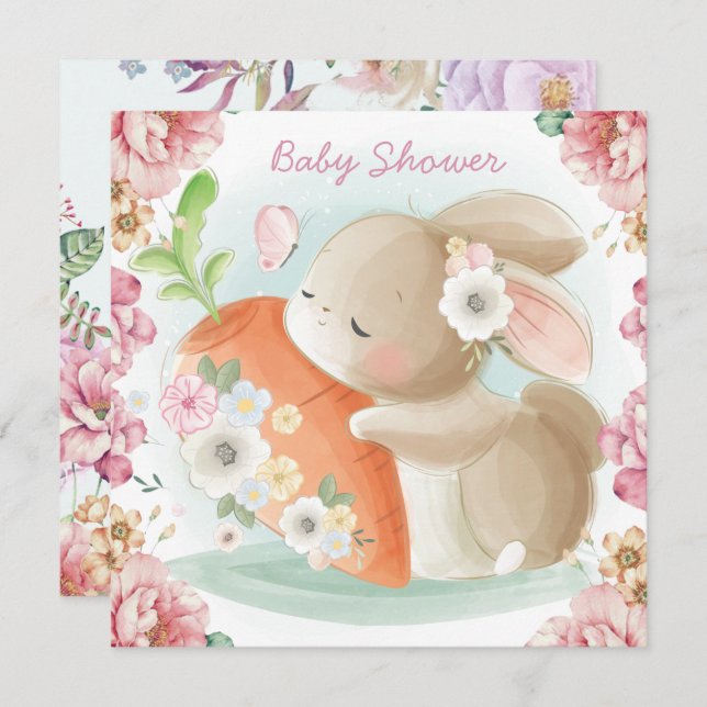 Bunny Baby Shower Invitation (Front/Back)