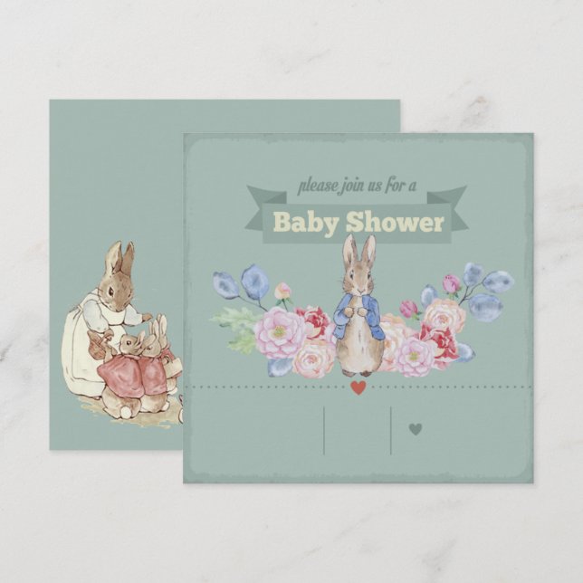 Bunny Baby Shower Invitation (Front/Back)
