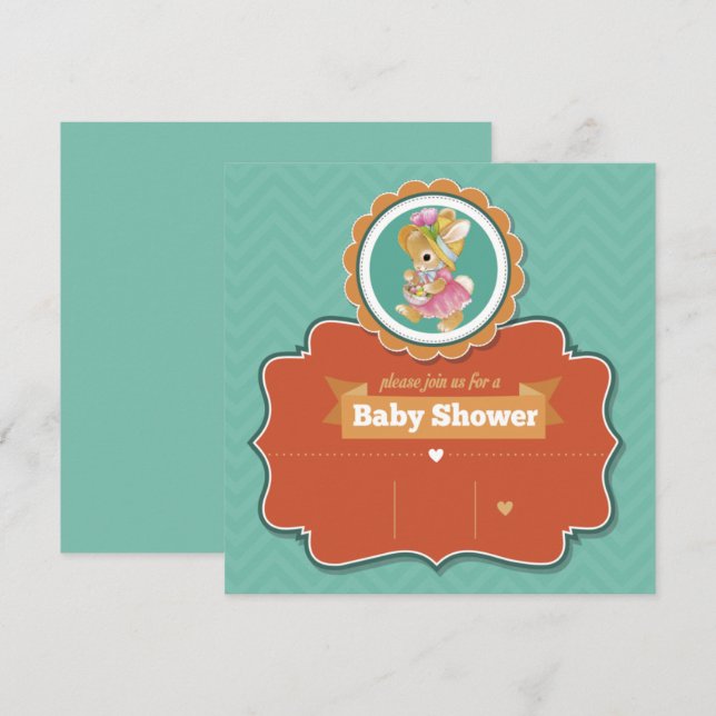 Bunny Baby Shower Invitation (Front/Back)