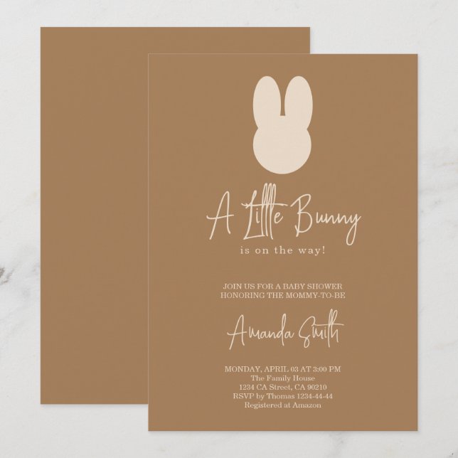 Bunny baby shower invitation (Front/Back)