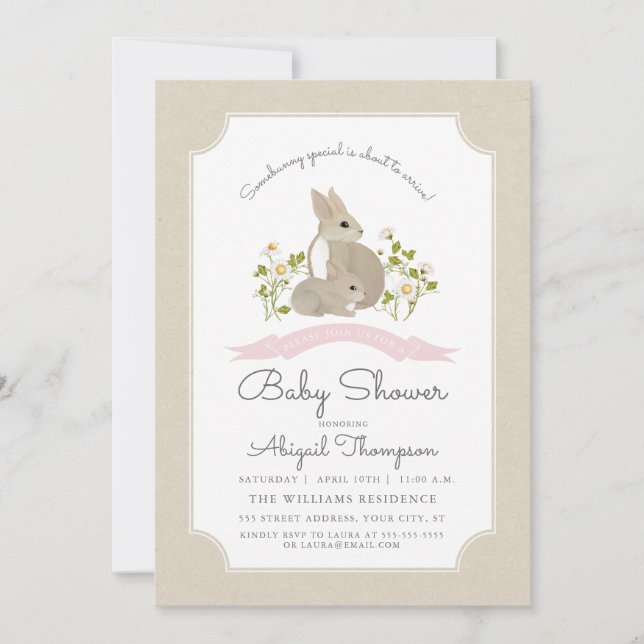 Bunny Baby Shower Invite (Front)