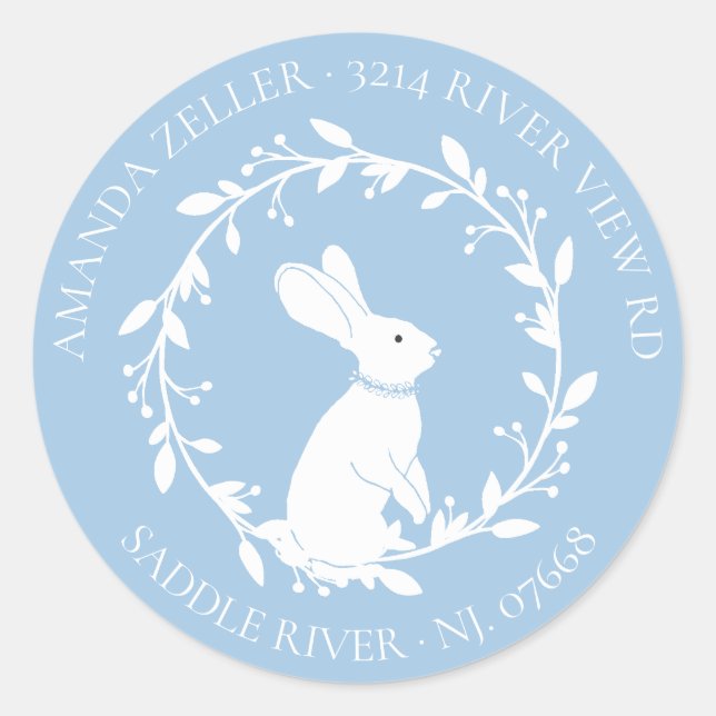 BUNNY Baby Shower Return Address Label (Front)