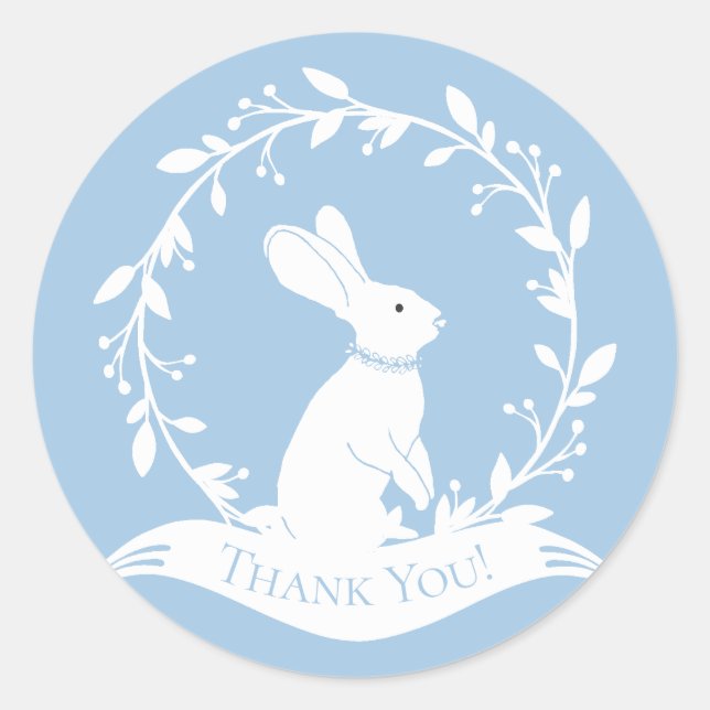 Bunny Baby Shower Thank You Favour Sticker (Front)