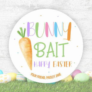 Bunny Bait Happy Easter Cute Party Favour Classic Round Sticker