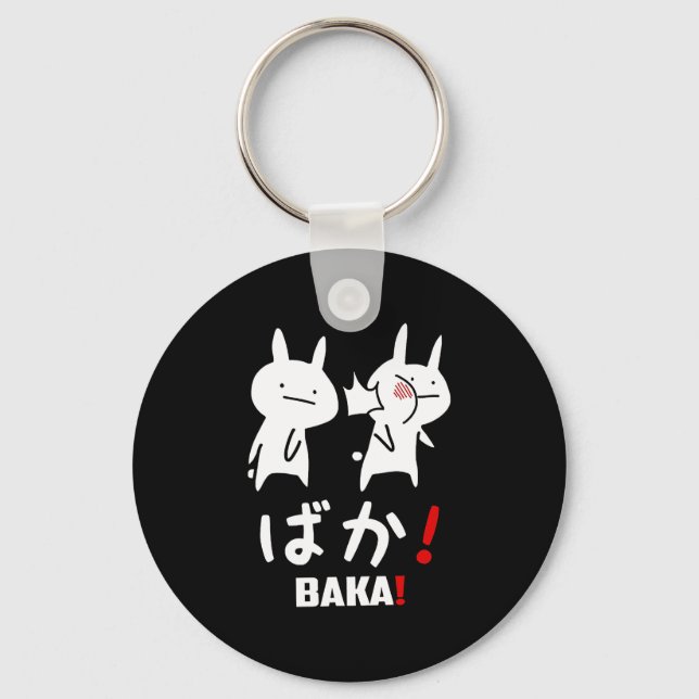 Bunny Baka Rabbit Slap Gift Really Cute Bunny Key Ring (Front)