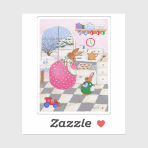 Bunny Baking Cookies Sticker