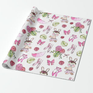 Bunny Ballerina in Watercolor Wrapping Paper