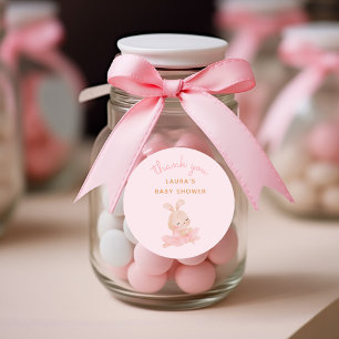 Bunny Ballerina Tutu Baby Shower Thank You Classic Round Sticker