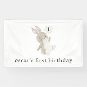 Bunny Balloon 1st Birthday Banner