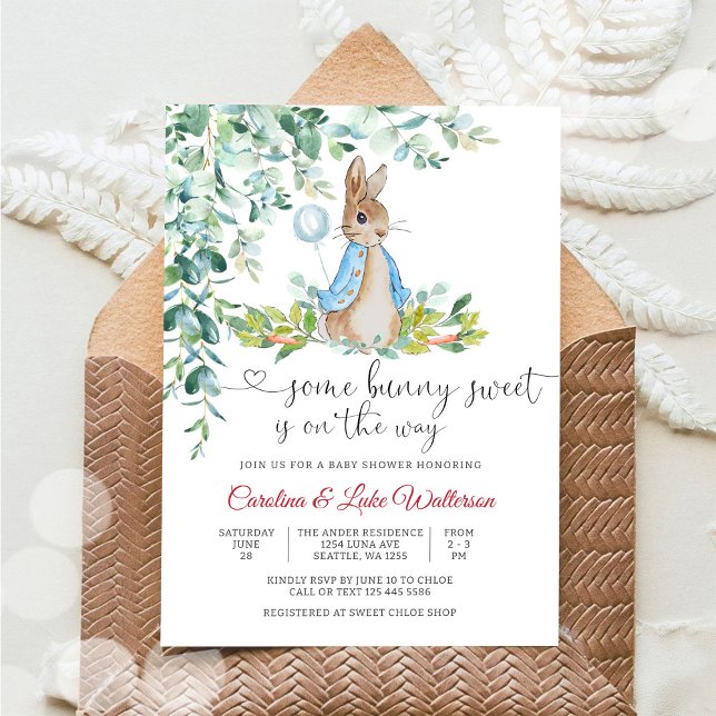Bunny Balloon Baby Shower Invitation (Creator Uploaded)
