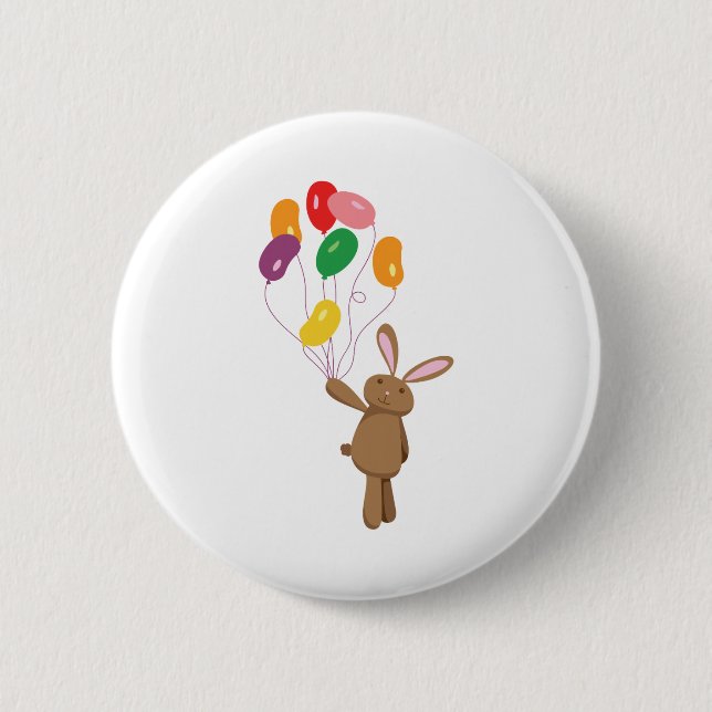 Bunny Balloons 6 Cm Round Badge (Front)