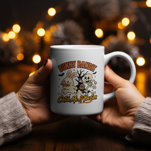 Bunny Bandit Halloween Shirt Skeleton Chase Rabb Two-Tone Coffee Mug