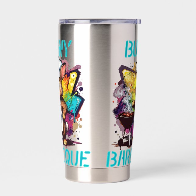Bunny Barbeque Insulated Tumbler (Left)