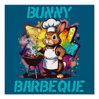 Bunny Barbeque Poster