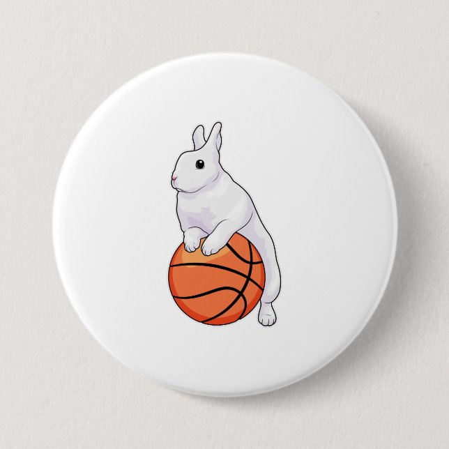 Bunny Basketball player Basketball 7.5 Cm Round Badge (Front)