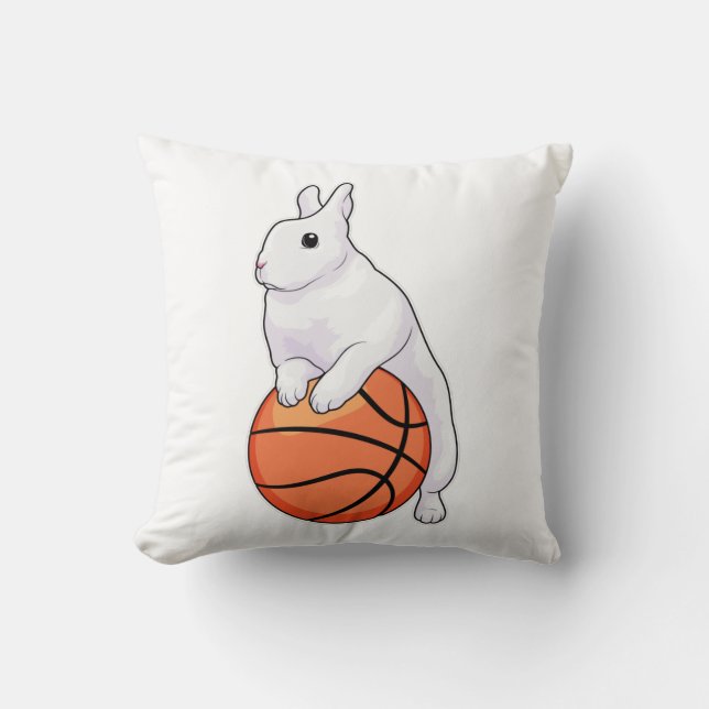 Bunny Basketball player Basketball Cushion (Front)