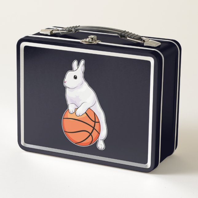 Bunny Basketball player Basketball Metal Lunch Box (Front)