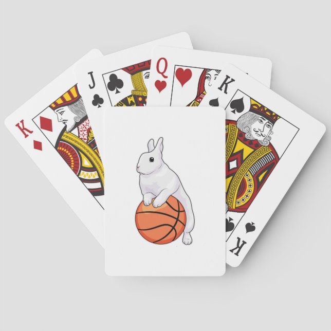 Bunny Basketball player Basketball Playing Cards (Back)