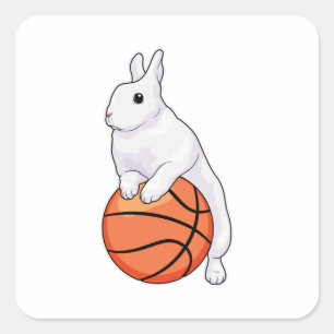 Bunny Basketball player Basketball Square Sticker
