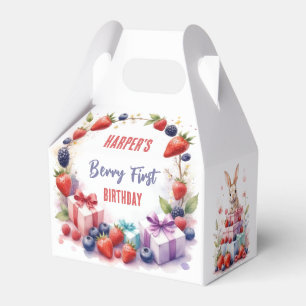 Bunny Berry First Birthday Strawberry Party - Favour Box