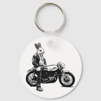 Bunny biker key ring