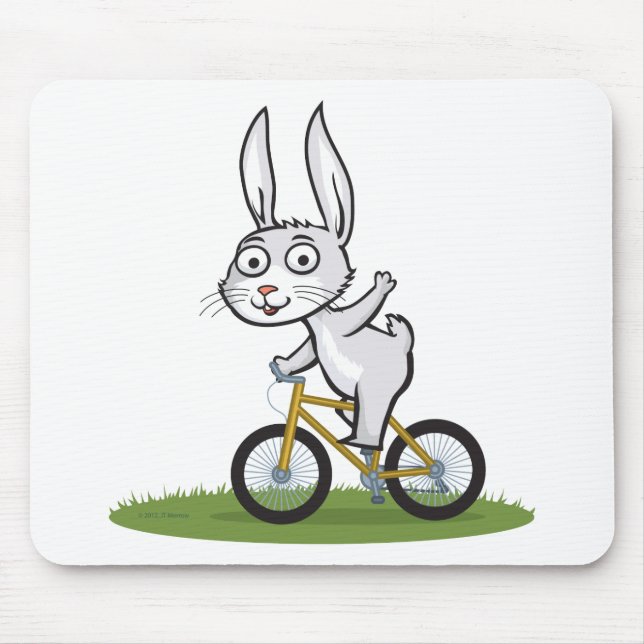 Bunny Biker Mouse Mat (Front)