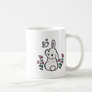 Bunny Bird Flowers Easter Spring Rabbit Women Girl Coffee Mug