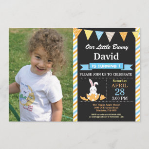 Bunny Birthday Boy Easter Egg Birthday Invitation