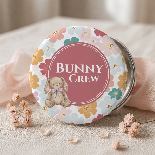 Bunny Birthday Button Cute Bunny Party (Bunny Birthday Button Cute Bunny Party Bunny Crew)