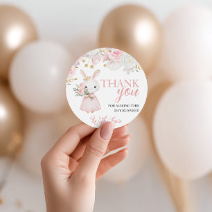 Bunny Birthday Floral Favor Tags