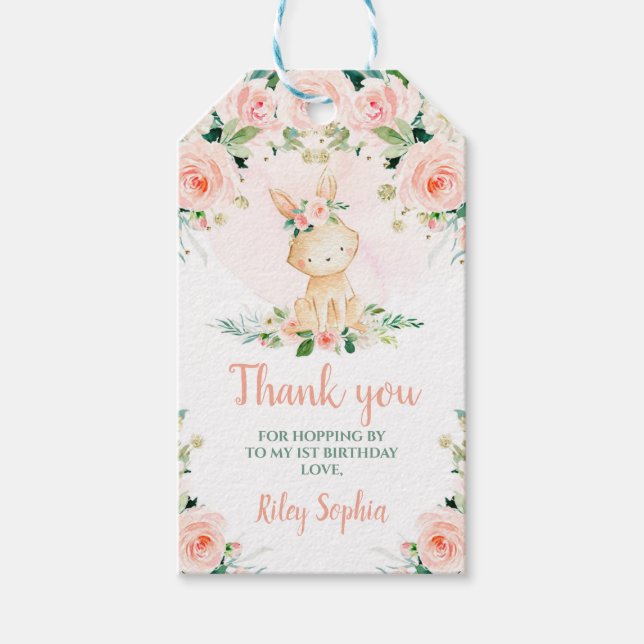 Bunny birthday Gift Tag (Front)