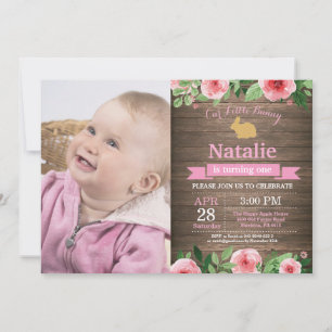 Bunny Birthday Girl Easter Egg 1st First Birthday Invitation