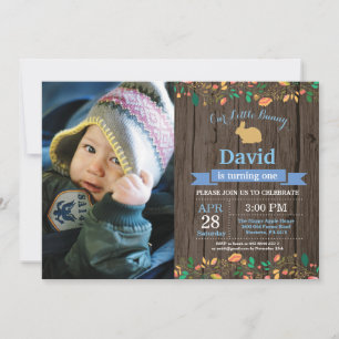 Bunny Birthday Girl Easter Egg 1st First Birthday Invitation